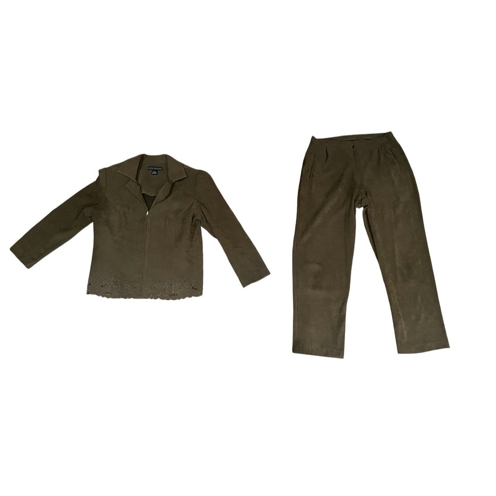 Women's XL Natural Impressions Dark Green 2 Piece‎ Set.